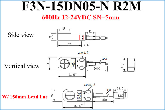 détecteur de métaux inductif de détection d'induction de dessus du capteur de position 12-24VDC de 4mm