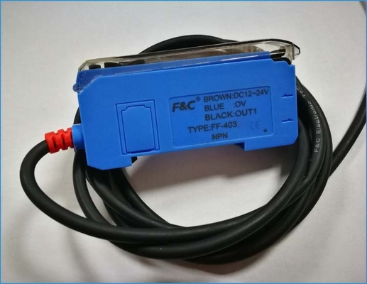 Capteurs de fibre optique NPN de réglage de bouton d&amp;#39;un bouton 24VDC sans amplificateur de fibre de NC